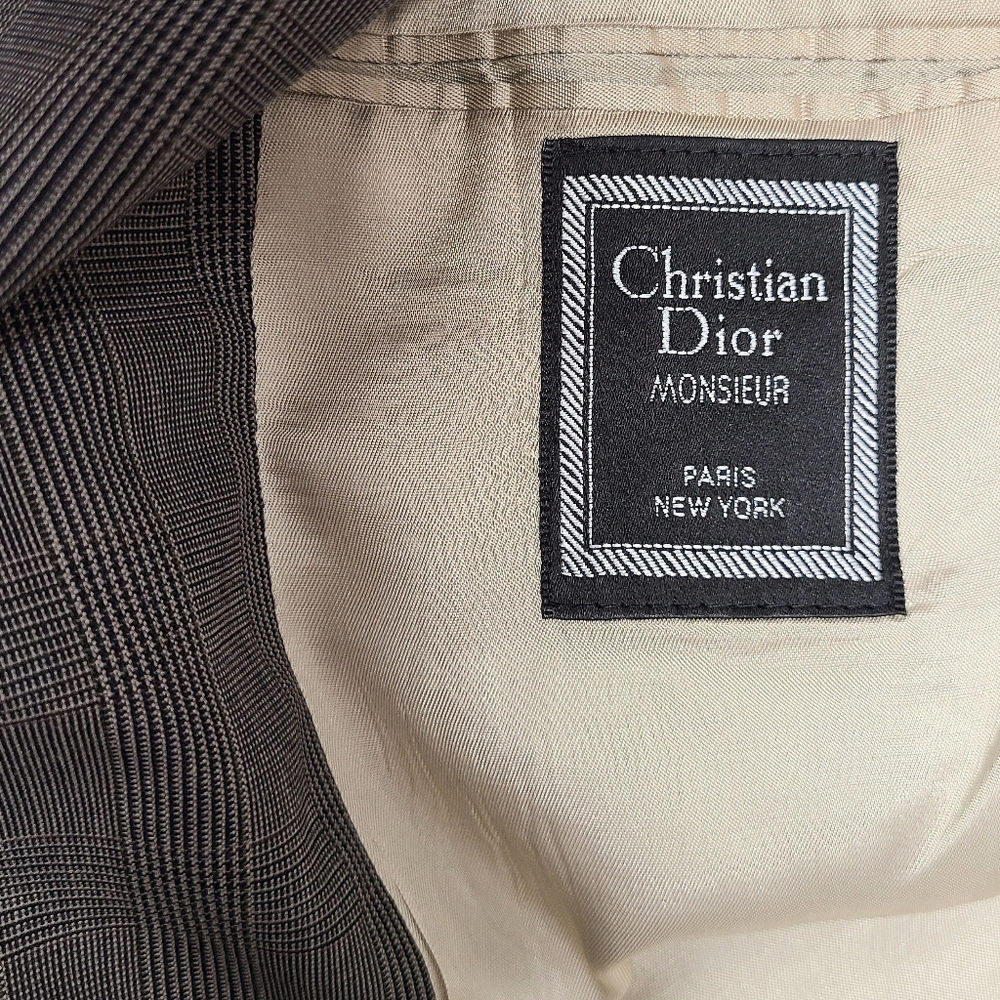 Christian Dior Monsieu Vintage Sportcoat Blazer Gray Glen Plaid Sz 40 Classic - Picture 4 of 16